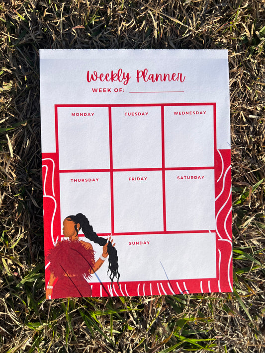 Red Weekly Planner Pad
