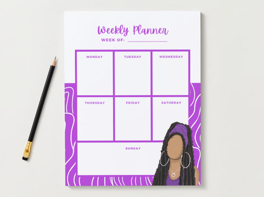 Purple Weekly Planner Pad