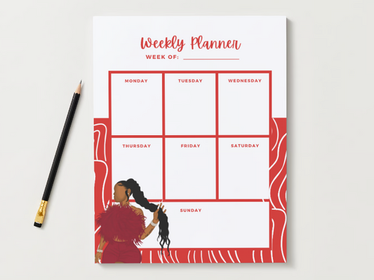 Red Weekly Planner Pad